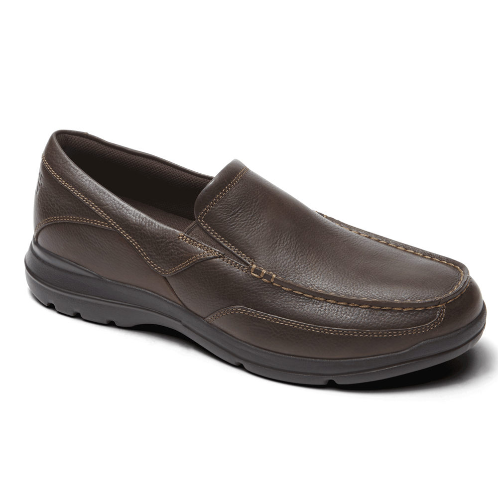 Rockport Mens Slip-On Brown - City Play Two - UK 968-PIMRFZ